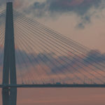 A matte photograph of the Arthur Ravenel Jr bridge in Charleston SC.